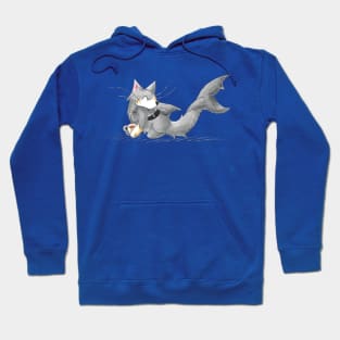 Tea Loving Cat Shark Hoodie